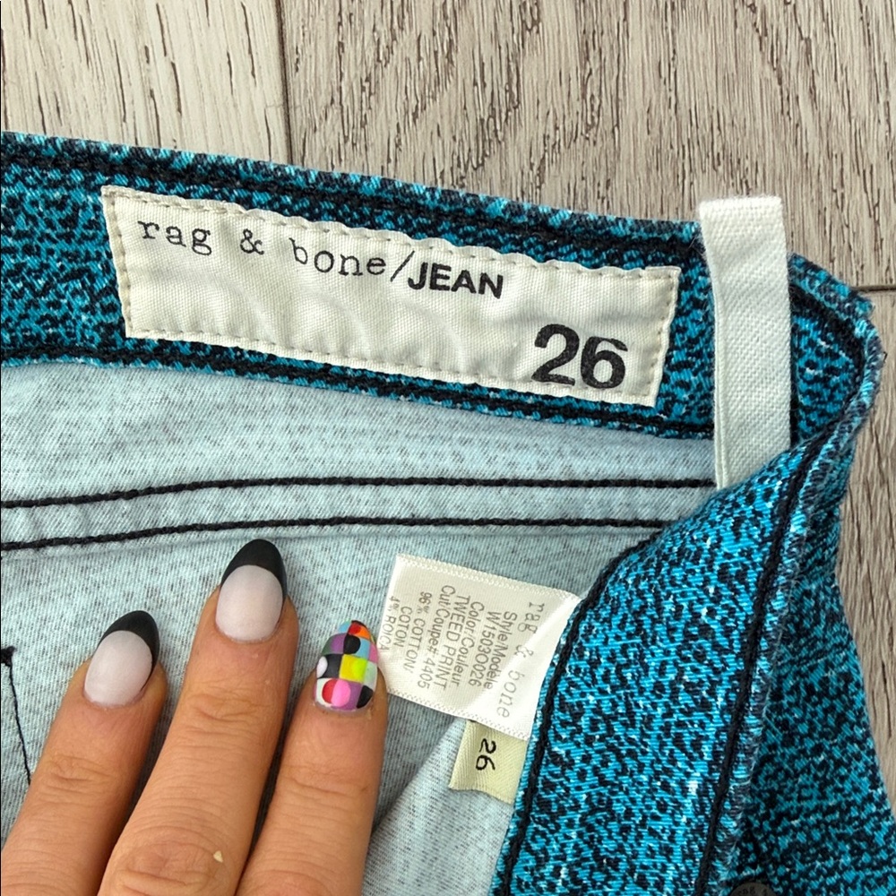 Rag & Bone Vibrant Blue patterned Jeans - Picture 2 of 5